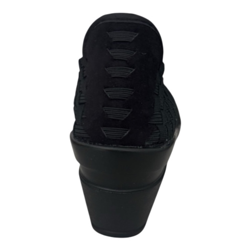 Bernie Mev Yvone Black  Wedge Sandals Comfort Slip-On Peep Toe Lightweight - NWB - Picture 6 of 7